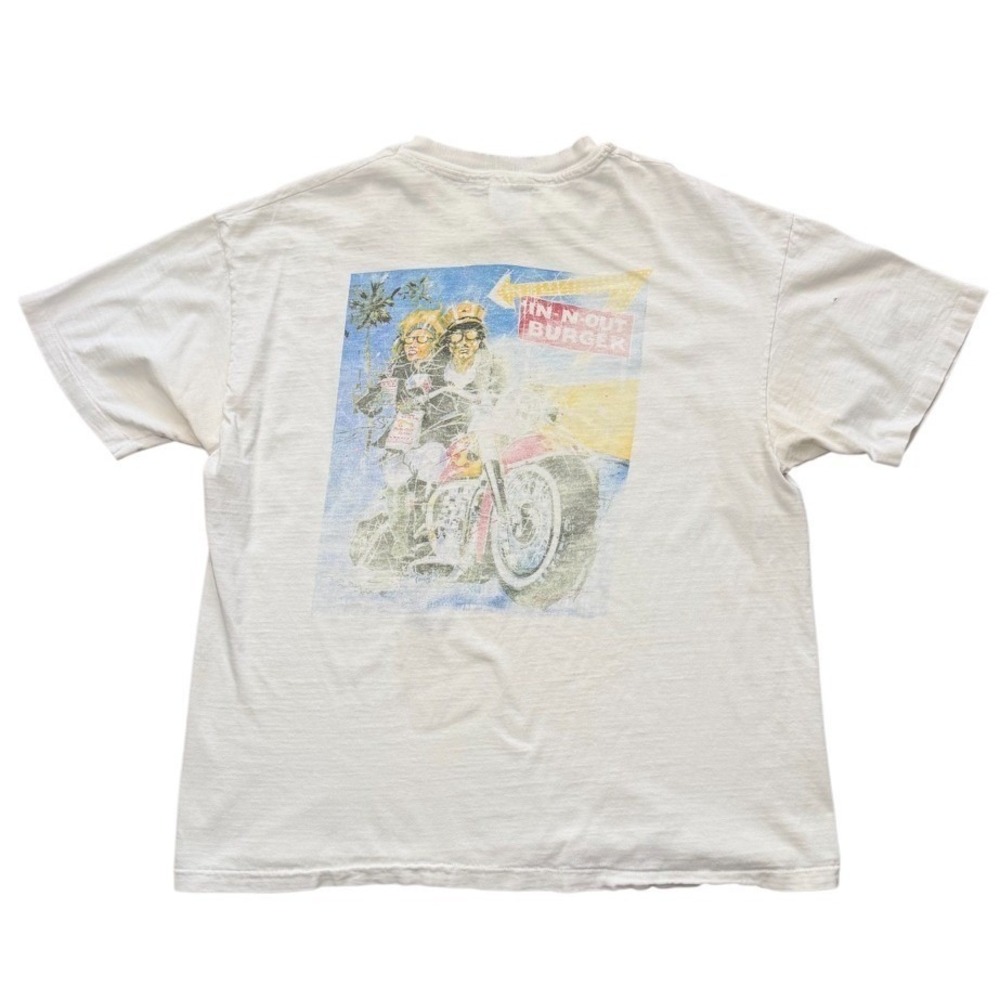 Vintage 90s Distressed In-N-Out Burger Las Vegas Motorcycle Art Graphic T-shirt